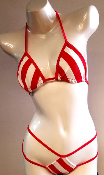 BK104-CANDYCANE Double Strap Bikini