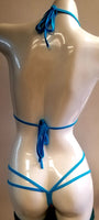 BK104-ORANGE BLUE Double Strap Bikini
