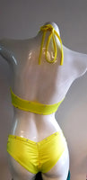 BK109DS-LOUIS VUITTON MULTICOLOR Designer Lace up Top Bikini w/ Stone & Chain