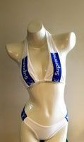 BK121- SUPREME WHITE Tri Top Designer Branded Bikini