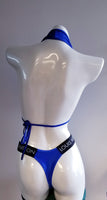 BK121- LOUIS VUITTON BLUE Tri Top Designer Branded Bikini