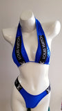 BK121- LOUIS VUITTON BLUE Tri Top Designer Branded Bikini