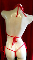 BK100-RED SEQUIN Tie Side Bikini