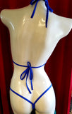 BK100-BLUE SEQUIN Tie Side Bikini