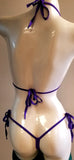 BK100-TURQUOISE w/ PURLPLE BIAS Tie Side Bikini